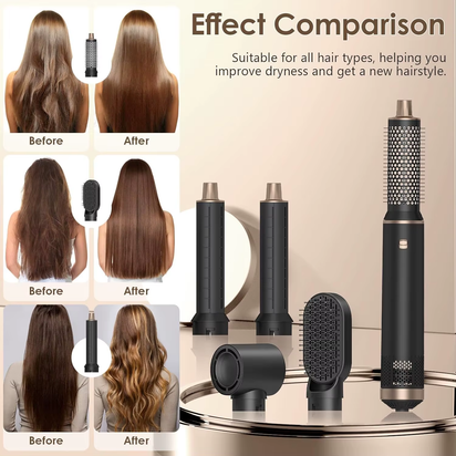 5 in 1 Hair Dryer Brush, Negative Ion Blow Dryer Brush Set Upgrade Hot Air Brush Curling Wrap Air Curler, Curling Iron Hair