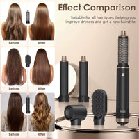 5 in 1 Hair Dryer Brush, Negative Ion Blow Dryer Brush Set Upgrade Hot Air Brush Curling Wrap Air Curler, Curling Iron Hair