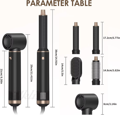 5 in 1 Hair Dryer Brush, Negative Ion Blow Dryer Brush Set Upgrade Hot Air Brush Curling Wrap Air Curler, Curling Iron Hair