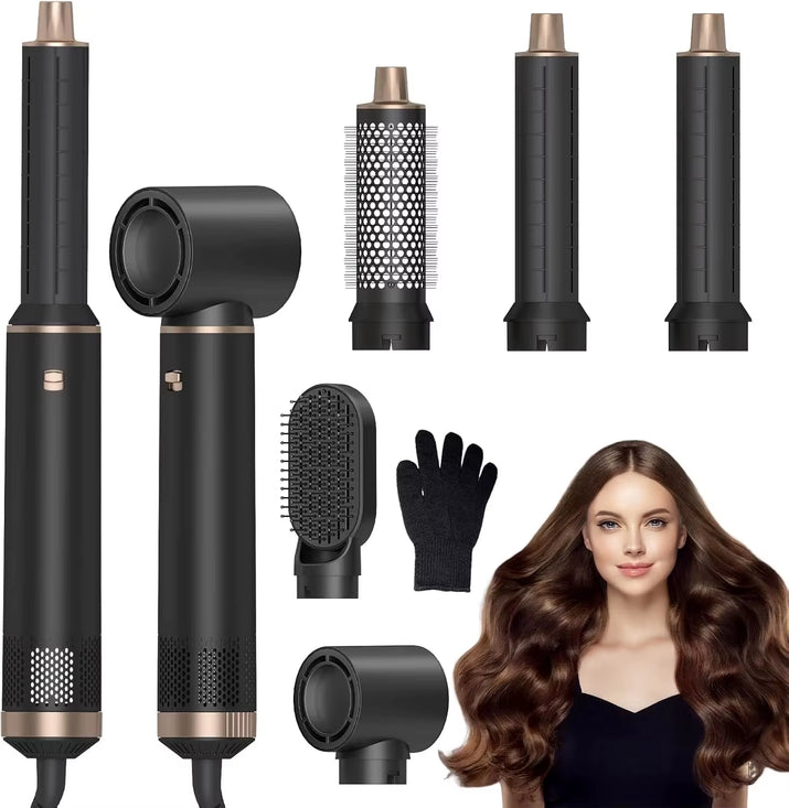 5 in 1 Hair Dryer Brush, Negative Ion Blow Dryer Brush Set Upgrade Hot Air Brush Curling Wrap Air Curler, Curling Iron Hair